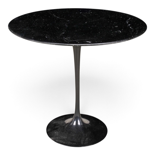 DESIGNER OVAL MARBLE TOP LAMP TABLE. RAISED ON A CIRCULAR BASE. H: 20 ...