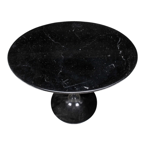 DESIGNER OVAL MARBLE TOP LAMP TABLE. RAISED ON A CIRCULAR BASE. H: 20 ...