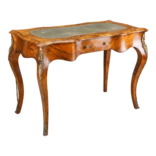 VICTORIAN WALNUT LADIES DESK. WITH TOOLED LEATHER TOP. FITTED WITH ONE ...