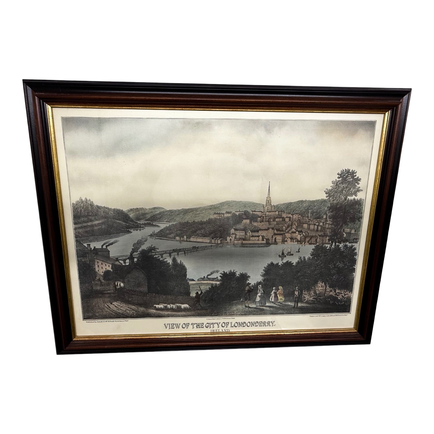 FRAMED 'LINEN HALL LIBRARY PUBLICATION PRINT, VIEW OF OF THE CITY OF ...