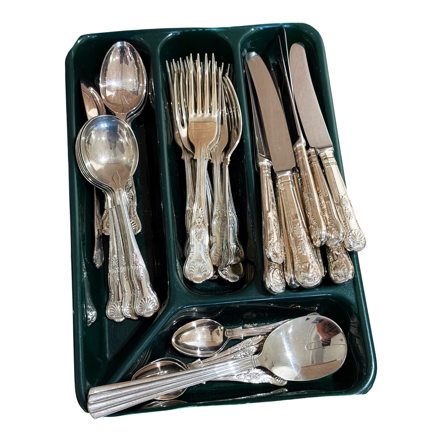 TRAY OF ASSORTED KINGS-PATTERN CUTLERY