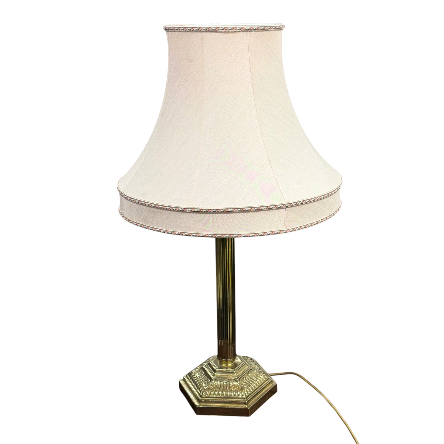 BRASS EFFECT LAMP PLUS SHADE, H:25