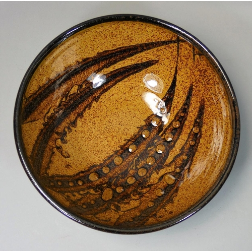 106 - Peter Dick (1936 - 2012), an earthenware bowl for Coxwold Pottery, abstract barnacle pattern to the ... 