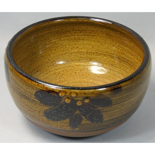 107 - Peter Dick (1936 - 2012), a  bowl for Coxwold Pottery, impressed mark, diameter 16cm.