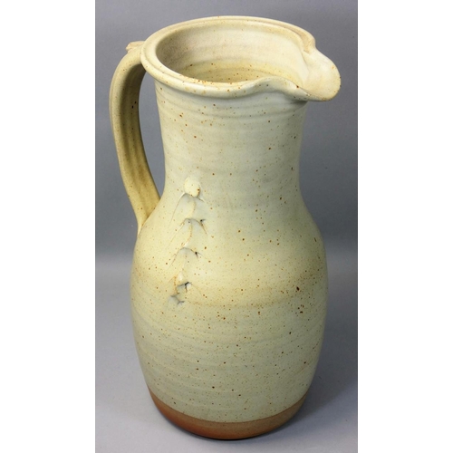 112 - Ray Finch (1914 - 2012), a large stoneware jug for Winchcombe Pottery, with ribbed neck and mottled ... 