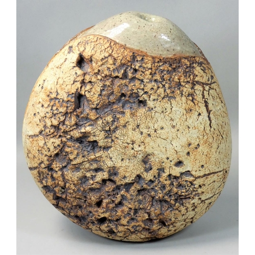 128 - G.W.C. (Pen-y-Bryn Ceramics), a large textured pottery seed pod vase, height 27cm.