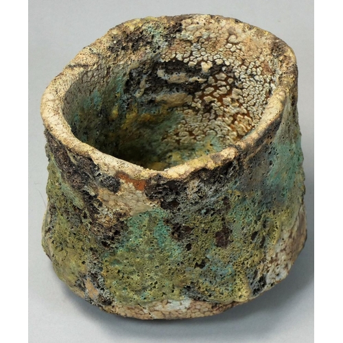 130 - Ewen Henderson (1934 - 2000), a large hand formed stoneware tea bowl or unomi, using multiple clays ... 