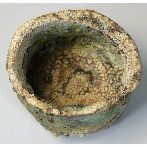 130 - Ewen Henderson (1934 - 2000), a large hand formed stoneware tea bowl or unomi, using multiple clays ... 