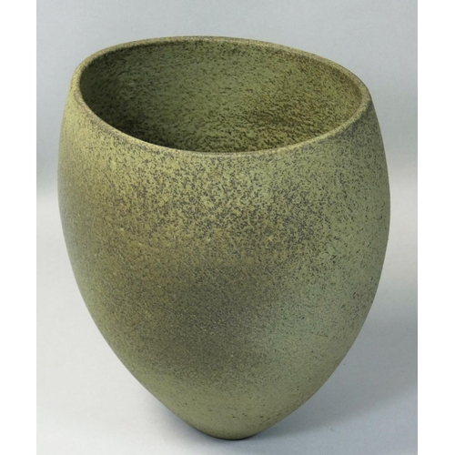 138 - Ruth King (b.1955), a tall stoneware vase of ellipsoid form, initialled base, height 17cm.