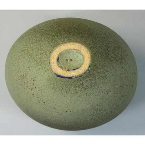 138 - Ruth King (b.1955), a tall stoneware vase of ellipsoid form, initialled base, height 17cm.