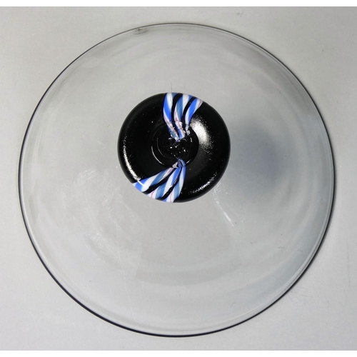 158 - Charlie Meaker (1946 - 2011), an Art Deco glass bowl of tapered circular form, on a black pedestal b... 