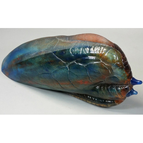 170 - Nick Orsler, a contemporary glass work of art, claw and scale decoration, dated 1988, exhibition num... 