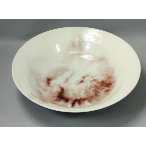 178 - Christine-Ann Richards (b.1949), a large porcelain bowl with flared rim, diameter 32cm.