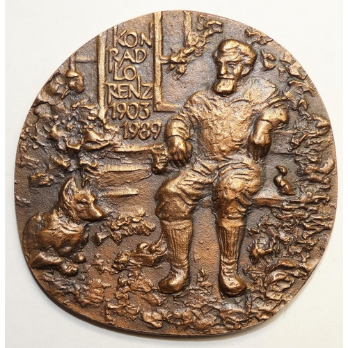 194 - British Art Medal Society, Veronica Fuz, Konrad Lorenz, 1996, bronze, edition of 30, cast in Hungary... 