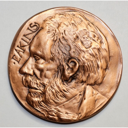 195 - British Art Medal Society, Leonard Baskin, Saint Gaudens/Eakins, 1988, bronze, edition of 50, cast b... 