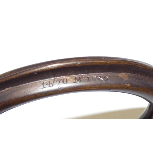 198 - British Art Medal Society, unknown, torque bangle, bronze, inscribed 14/70 M 1980, 8 cm.