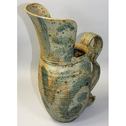 20 - Carlos Van Reigersberg-Versluys (b.1950), a large stoneware jug, with scroll handle, impressed mark,... 