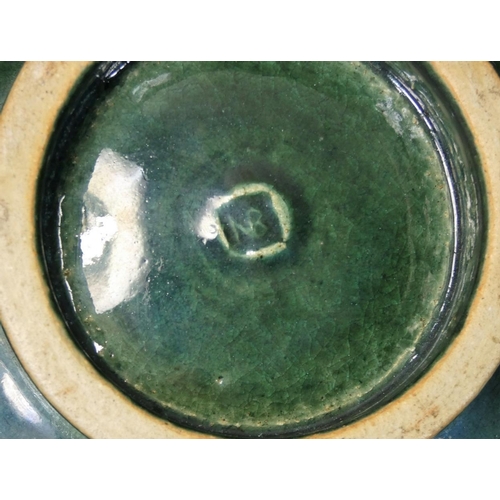 38 - Nick Booth (contemporary), a large studio pottery bowl, with brass patinated rim and polychrome enam... 