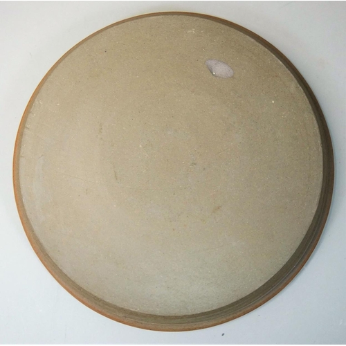 57 - Charles Bound (b.1939), a large stoneware dish with abstract pattern, diameter 37cm.