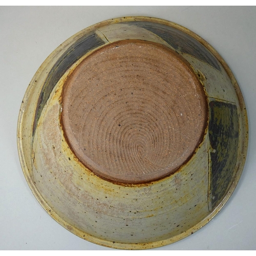 59 - Charles Bound (b.1939), a large stoneware dish with abstract pattern, height 34cm.