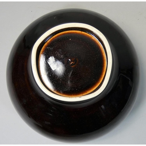 90 - Chris Carter (b.1945), a porcelain brown glazed bowl, no makers mark, diameter 20.5cm.