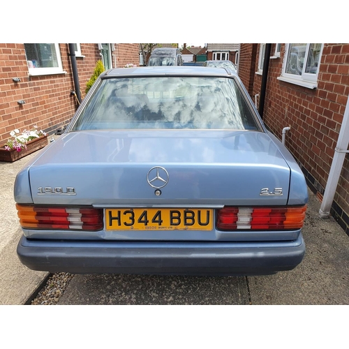 1008 - 1990 Mercedes Benz W201 190D, 2,497 cc. registration number H344 BBU. Chassis number WDB201 1262F748... 