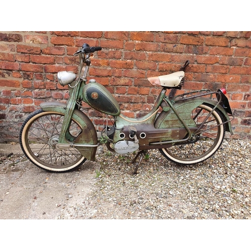 1026 - 1956 Patria  WKC moped, 47cc. Registration number 443 UYN (non transferrable). Frame number 112984. ... 