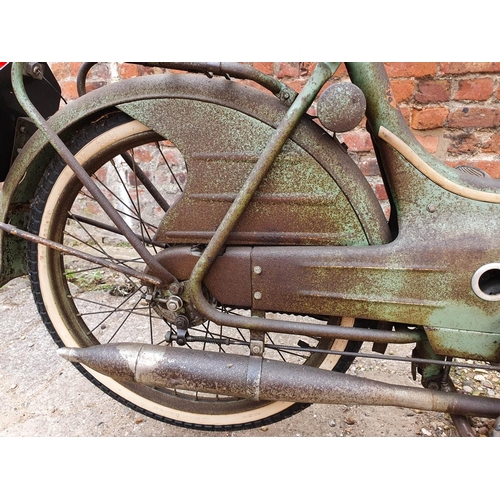 1026 - 1956 Patria  WKC moped, 47cc. Registration number 443 UYN (non transferrable). Frame number 112984. ... 