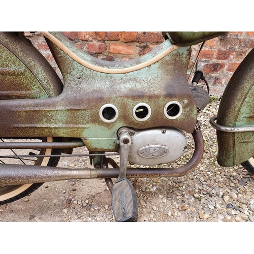 1026 - 1956 Patria  WKC moped, 47cc. Registration number 443 UYN (non transferrable). Frame number 112984. ... 