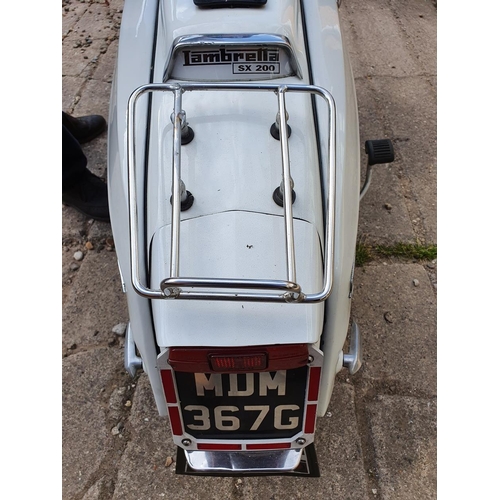 1030 - 1969 Lambretta Jet 200, 200cc (see text). Registration number MDM 367G. Frame number SX200 - 557609.... 