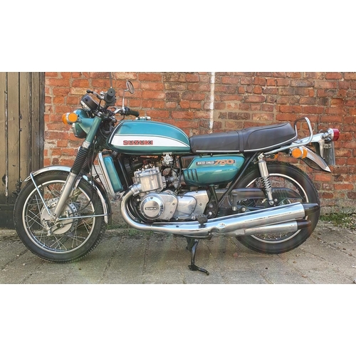 1046 - 1972 Suzuki GT750 J, 750cc. Registration number PTC 42K. Frame number GT750 - 18071. Engine number G... 