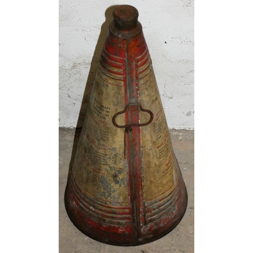 64 - A vintage Mobil BB conical oil can, 54 x 24 cm.