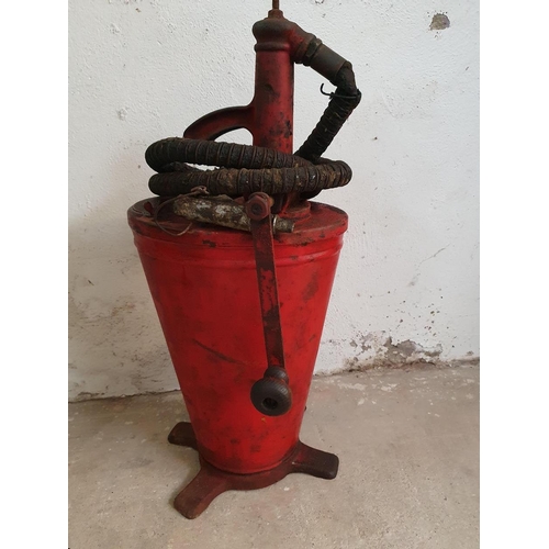 70 - A Shell gear oil pump, with original clam logo and pipe work, height 68 cm.