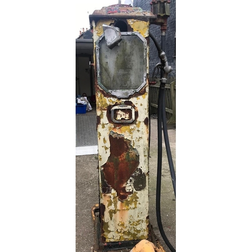 77 - A vintage Wayne petrol pump, in need of restoration, the internals appear complete, 188 x 56 x 46 cm... 