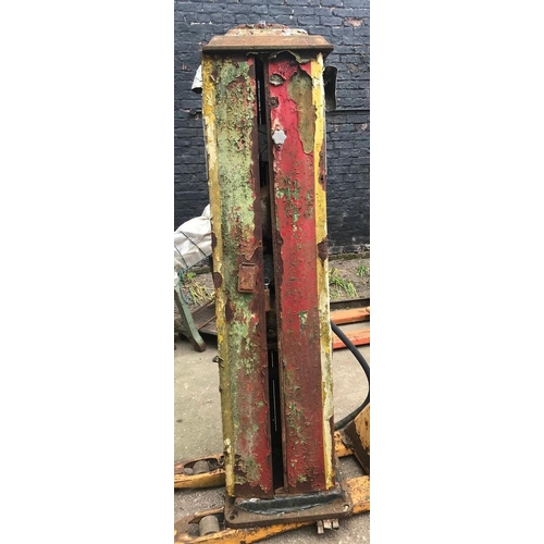 77 - A vintage Wayne petrol pump, in need of restoration, the internals appear complete, 188 x 56 x 46 cm... 