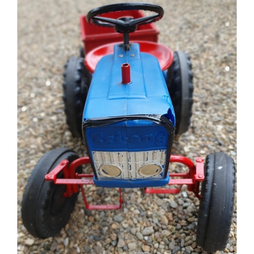 80 - Triang, a child's tractor, with home built trailer.