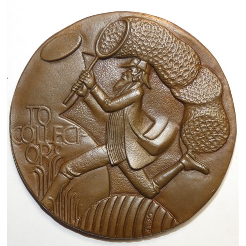 191 - British Art Medal Society, John Lobban, Homage to Collectors, 1990, bronze, 69 of 85, cast by Tallix... 