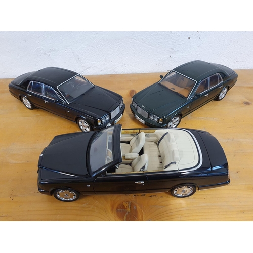 Minichamps die cast, scale 1:18, Bentley Azure convertible, Bentley Arnage  x 2, cases (3)