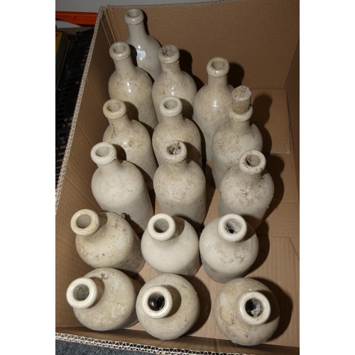 48 - Sixteen glazed earthenware bottles, stamped M.K.M.0.5L. (16).