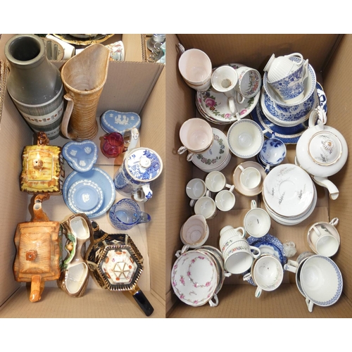 50 - Various Wedgwood jasperware pieces, cottageware teapots, mid 20th century 'Landgley' vase, Scottish ... 