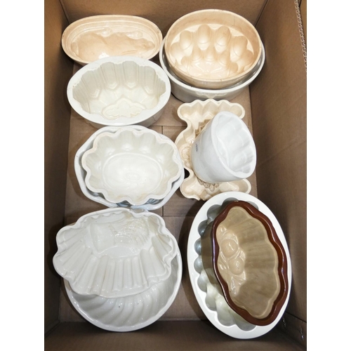 70 - A collection of Victorian and later jelly moulds.