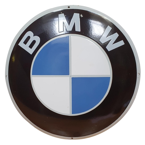 13 - A circular enamel BMW advertising sign, diameter 50 cm.