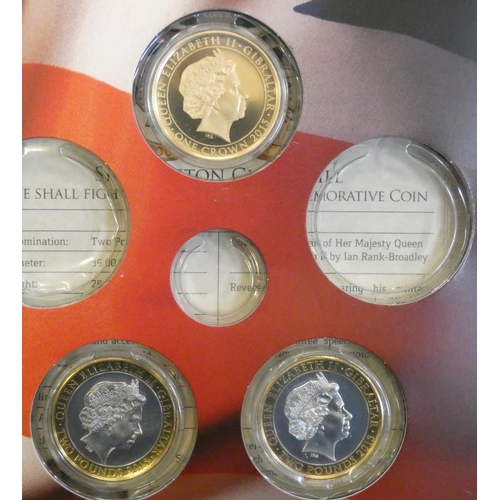 118 - Five Commemorative coin sets, including Churchill and WWI (5).