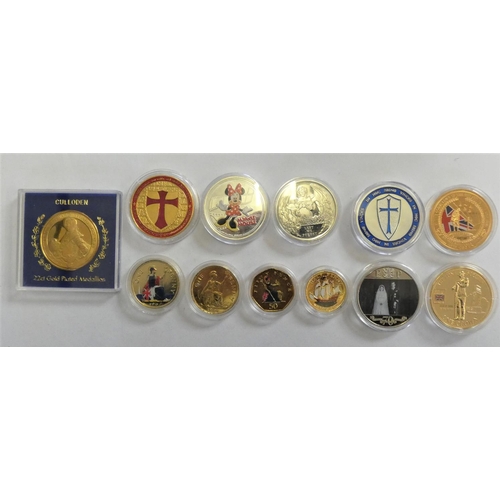 123 - 12 gold and silver plated Commemorative coins (12).