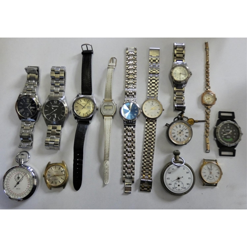 138 - A ladies 9ct gold manual wind wristwatch, a silver fob watch and other watches.