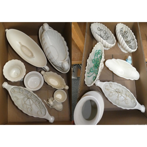 28 - A collection of various sized ceramic flower troughs and vases, various makers including Hornsea, Sy... 
