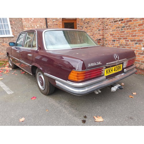 1008 - 1974 Mercedes Benz W116 280 SE Auto, 2746 cc. Registration number KKH 408N. Chassis number 116024220... 