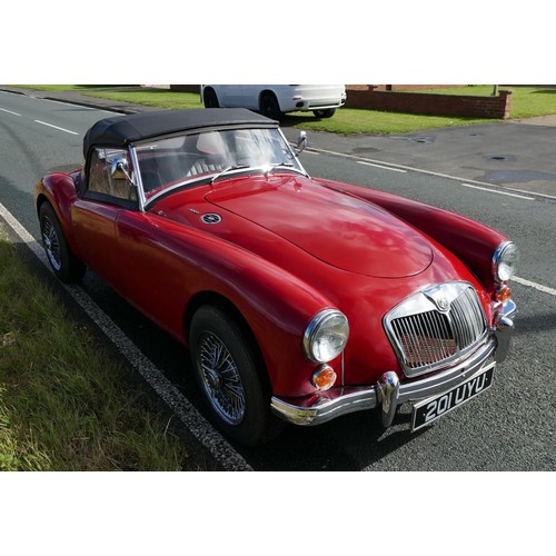 1010 - 1961 MGA LHD 1600 MkI, 1588 cc. Registration number 201 UYU. Chassis Number G-HNL 95461. Engine numb... 