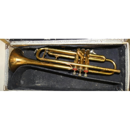 82 - A Boosey & Hawkens 78 trumpet No. LP382021, Gottola mouthpiece, cased.
