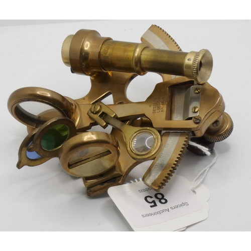 85 - A miniature brass sextant by Sestrel London, No. 6498.